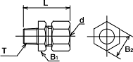 継手 鋼管用 外形寸法図